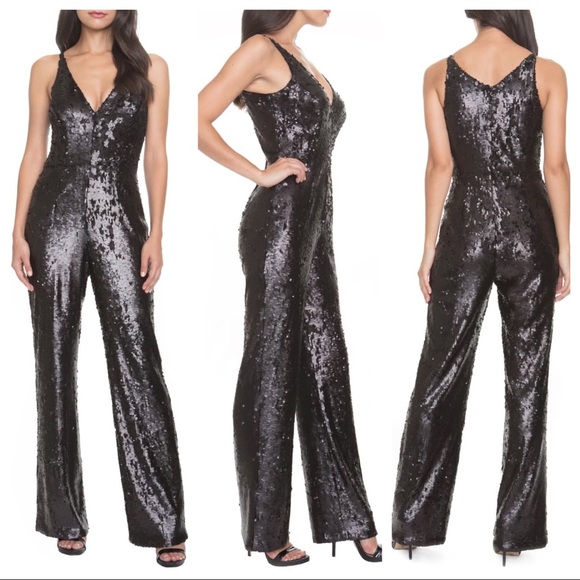 dress the population charlie sequin jumpsuit